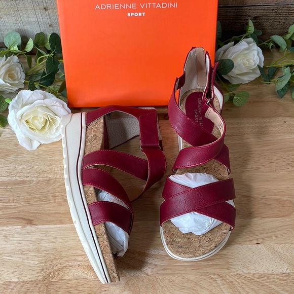 Adrienne Vittadini Shoes - Adrienne Vittadini Burgundy Chita Sandals 9M
